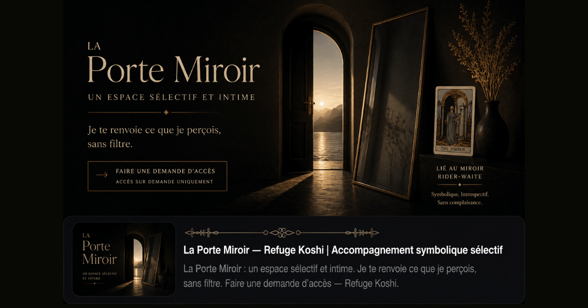 Tirage tarot introspectif Rider-Waite — La Porte Miroir, Refuge Koshi